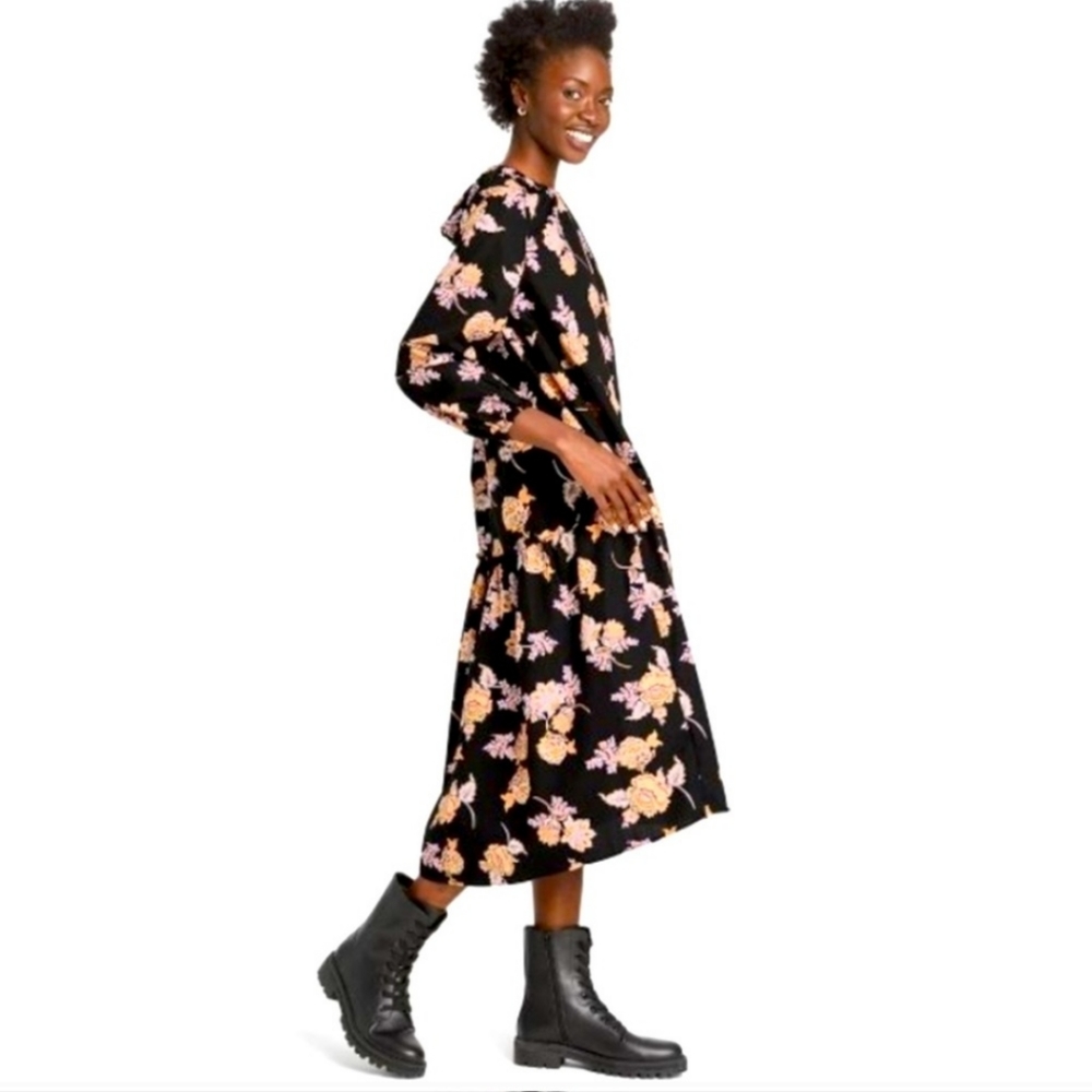 Floral Black Dress